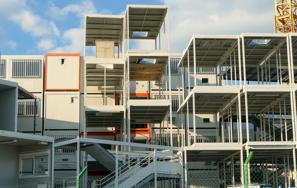 Prefabricated modular offices.